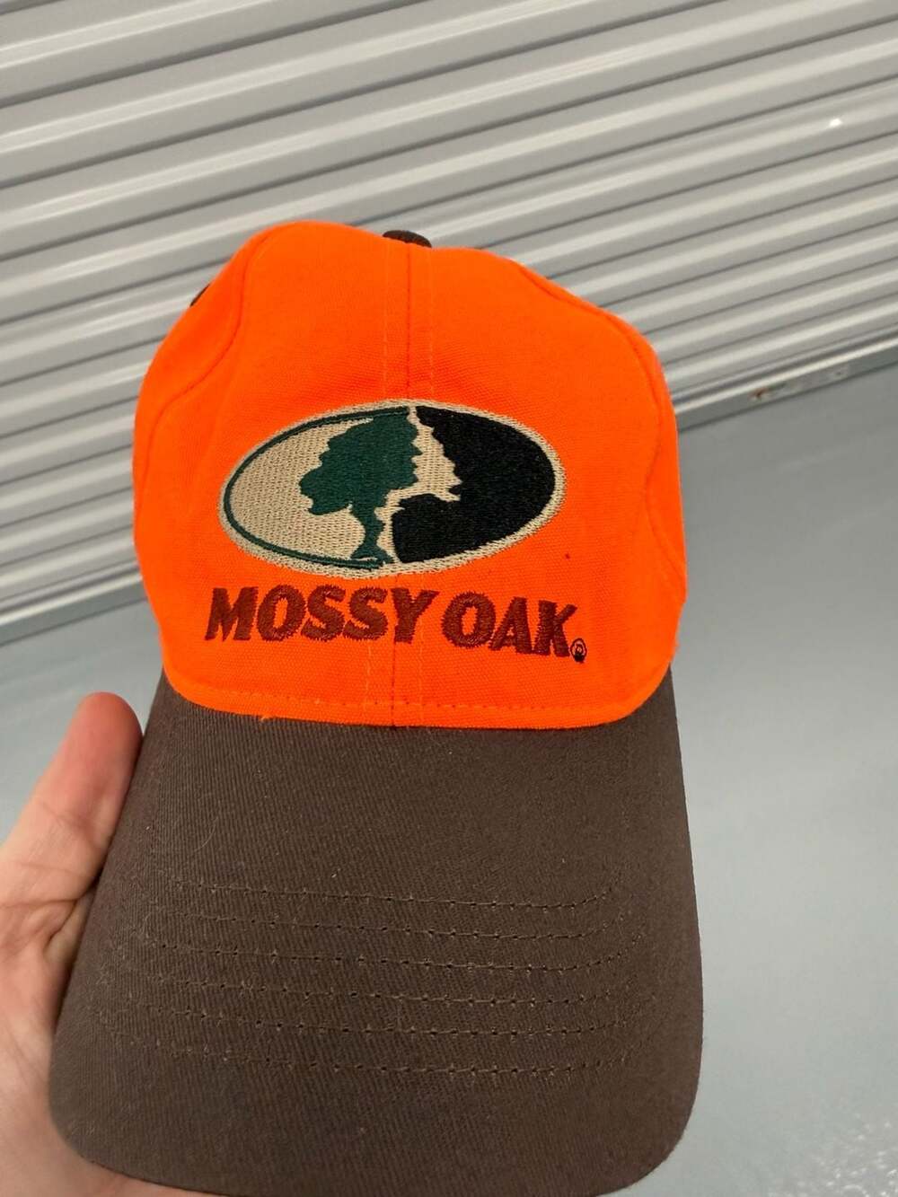 Vintage Mossy Oak 1034 Blaze Orange & Brown Snapback Hunting Hat